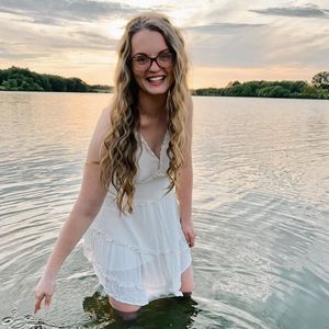 cute blonde in the lake