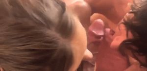 Haley Reed bi blowjob.