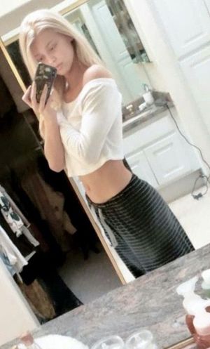 Blonde mirror selfie