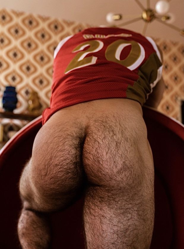 Hairy muscle butt