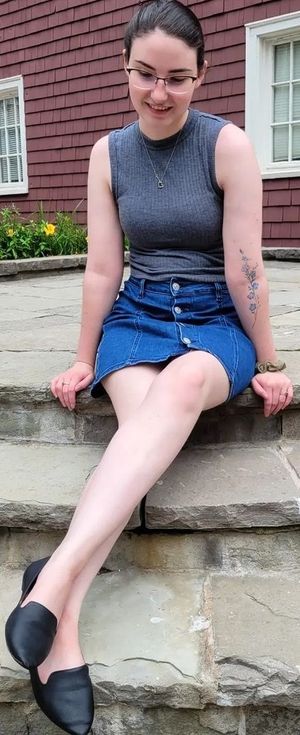 cute slut jean skirt