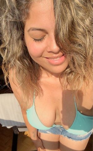 Ale amazing cleavage blue bikini