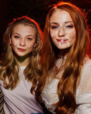 Natalie Dormer & Sophie Turner Cum Soaked