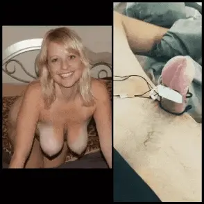 Blonde estim cum tribute 3