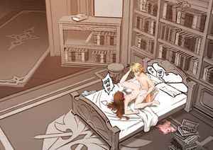 aether and amber (genshin impact) drawn by royboy