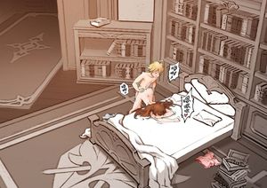 aether and amber (genshin impact) drawn by royboy