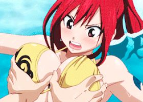 Erza Scarlet - Bouncing tits