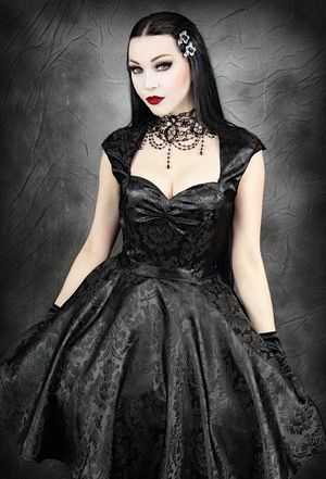 Witchy debutante in black dress
