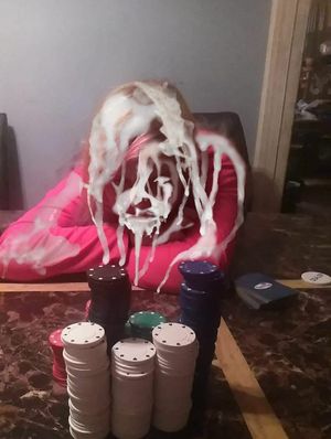 Useless Lil Cum Whore Angel Clark Regrets Betting On a Massive Bukkake Facial If She Lost The Poker Game.
