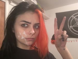 Punk Teen Covered in Cum