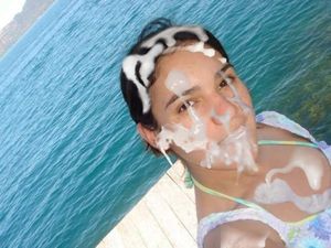 My Worthless Latina Ex Girlfriend Karla Beatriz Moncada Is Such an Innocent Lil Cum Slave That Enjoys Getting A Bukkake Facial By The Lake