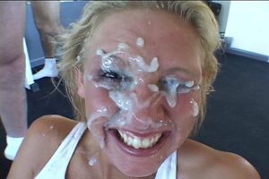 Amateur wife smiling about her jizz soaked face