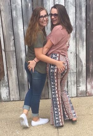 slutty friends ass grab