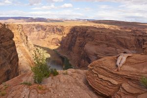 nude male outdoors enjoying canyon view
