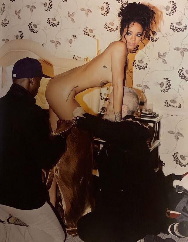Rihanna getting ready for the MetGala Party
