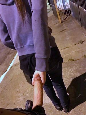 Pulling a big dick along