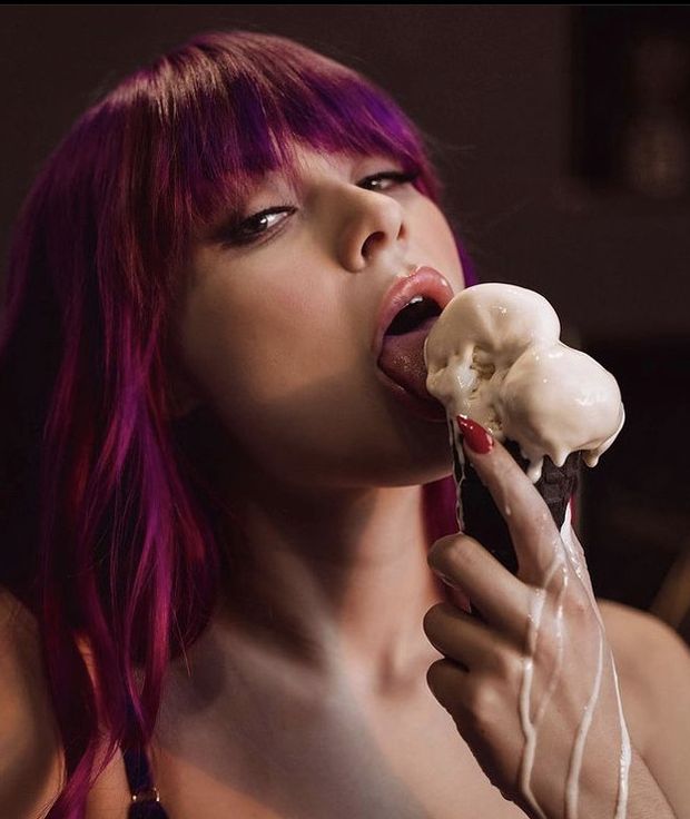Sexy eating ice cream