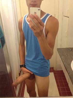 Skinny twink packing an enormous 10 inches dick up for a date in New York City