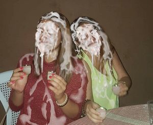 The Moncada Sisters Sharing a Massive Bukkake Facial Together At an Orgy