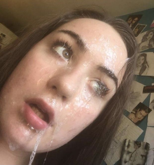 Cum faced slut