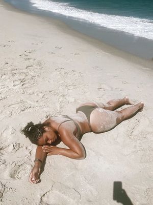 Nu-ski covered in sand