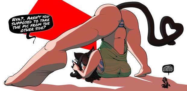 Giantess Catgirl in an awesome pose!