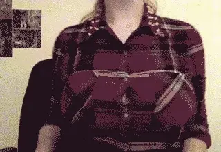 The struggles of wearing these type of shirts for busty women…
