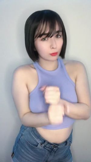 Brunette Cutie JOI hands challenge
