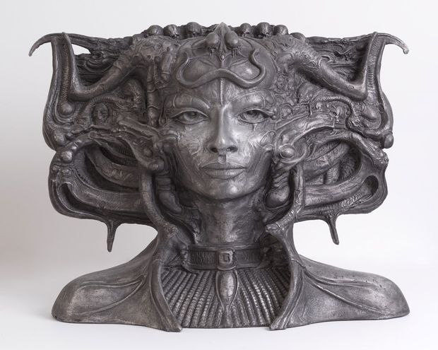 Weird art sculpture head