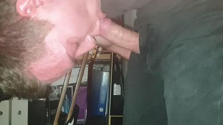 Sucking own cock