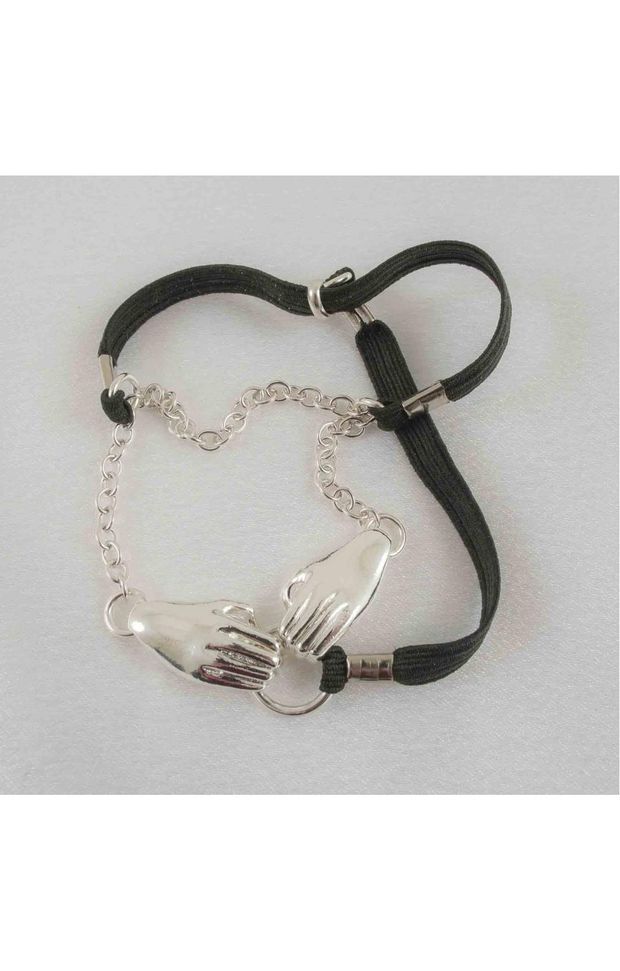 A Warm Place - Scrotum Testicle Caressing Hands Chain in Silver