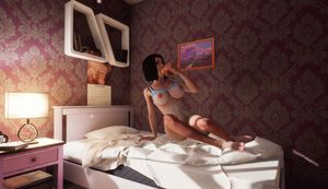 Hot chick from the neighbourhood blowjobs a dildo in her room