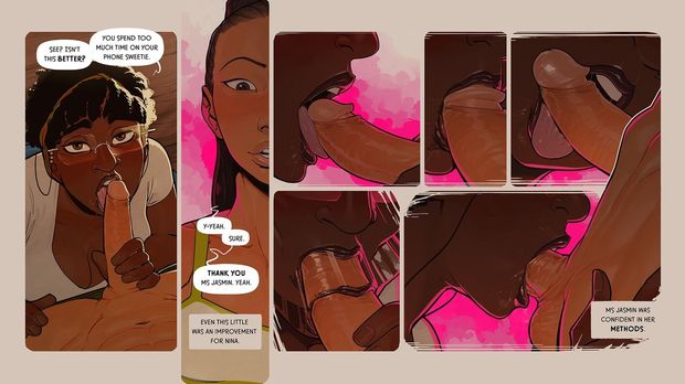 hot shemale comic by incase, deepthroat blowjob scene