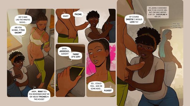 hot shemale comic by Incase, blowjob group scene