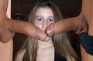 Slutty Lil Ex Girlfriend Pammie Wagner Is Scared To Suck Off Two Big Dicks Like The Gag Whore She Is