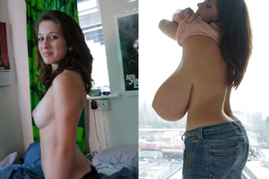 Boob side comparison (Ft. Milena Velba)