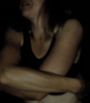 Taking off her top, pre bedtime blowjob