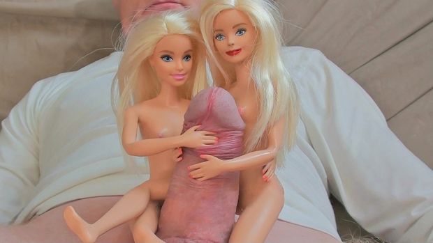 Barbie sisters Monique and Melissa play with giant cock