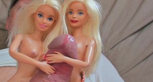 Barbie sisters Monique and Melissa play with giant cock