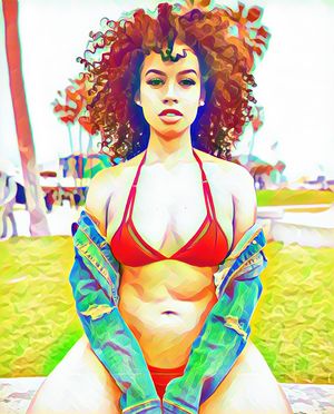 Colorful ebony cartoon