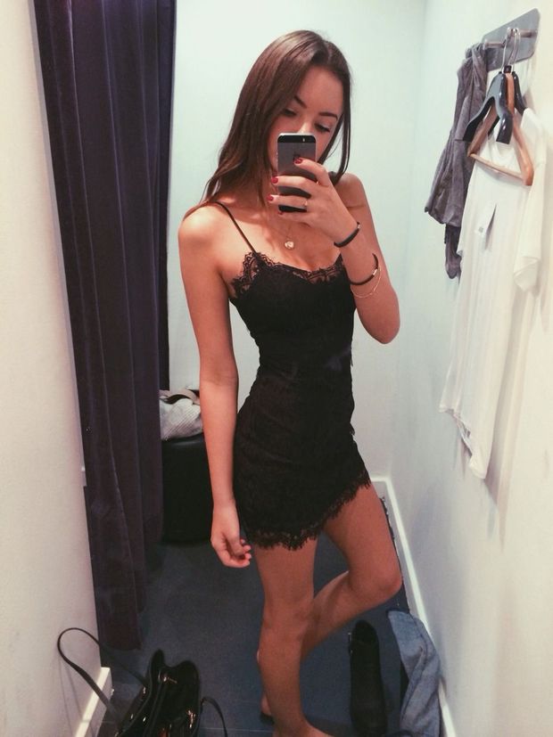 Black lingerie selfie