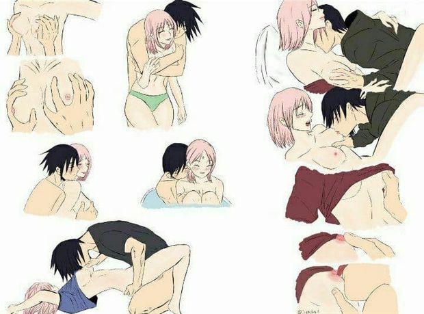 Sakura and Sasuke having a lot of fun together