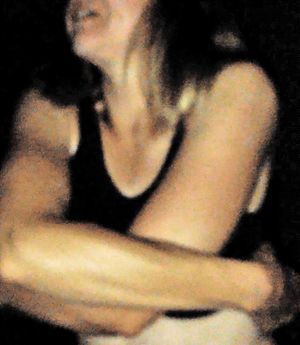 Taking off her top, pre bedtime blowjob