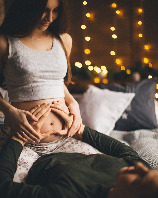 Your pregnant belly is coming up, darling