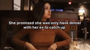 Sexy girlfriend flashing her ex