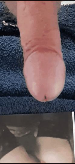 My pulsating cumming cock on HotWifeMeg's hot ass