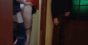 Watched a guy follow wife to the bathroom at a party, gave it a few minutes