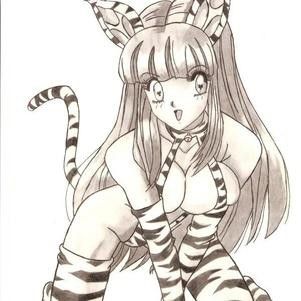 sexy character with tiger cosplay