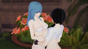 Dragon Ball - Maron and Videl lesbian adventure and Maron solo masturbation