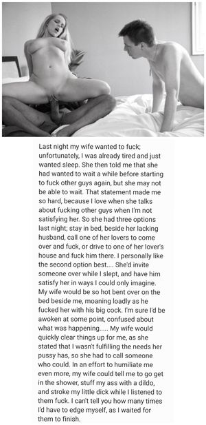 My wife being satisfied